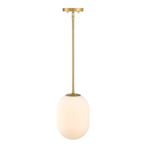 Designers Fountain Noor 60 Watt 1-Light Brushed Gold Modern Pendant Light with Etched Opal Glass Shade D324M-8P-BG - main